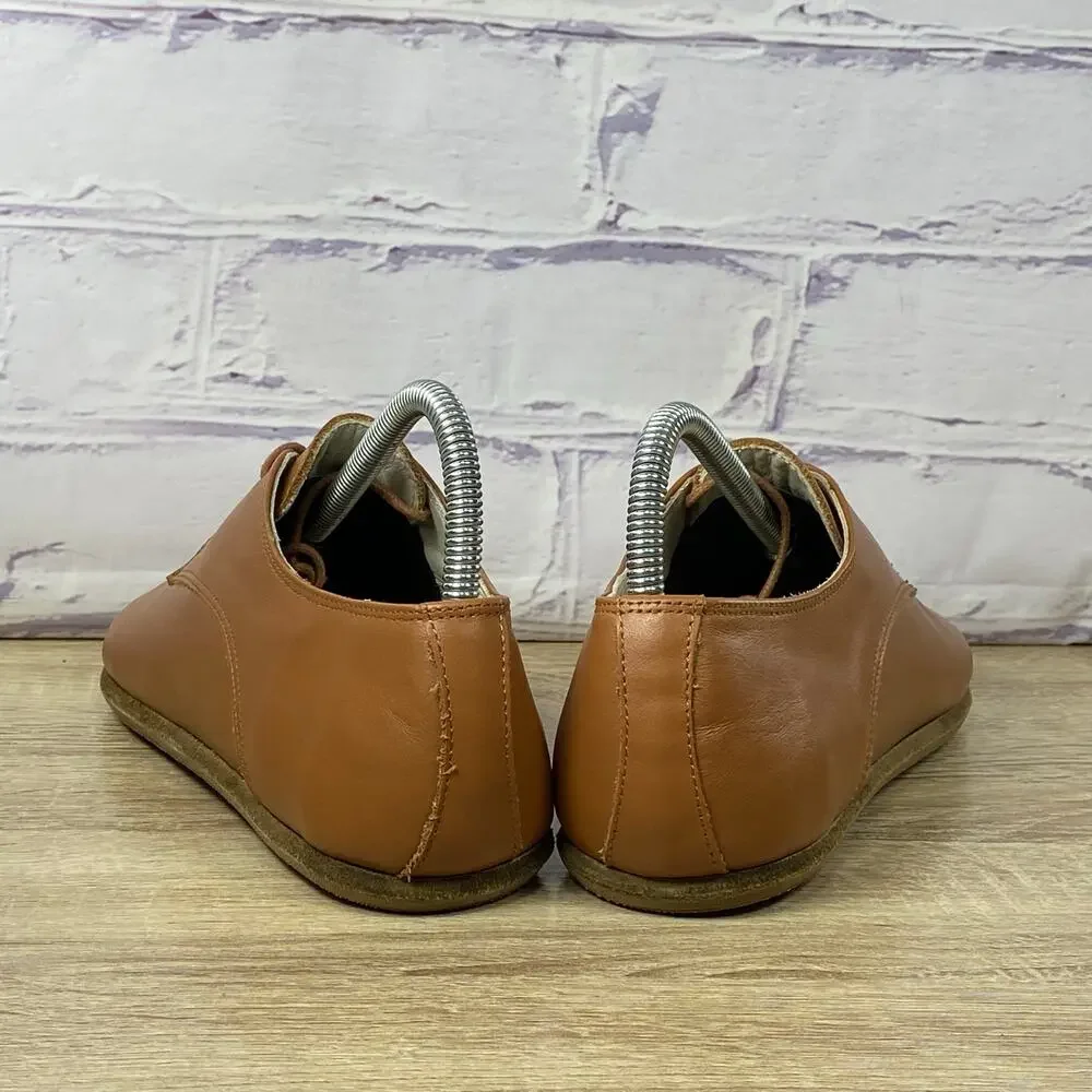 Aintap Brown Leather Dress Oxford Handmade In Turkey Women's 40 US 8.5 Barefoot